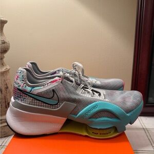 Nike Air Zoom Sneakers in Gray and Aqua